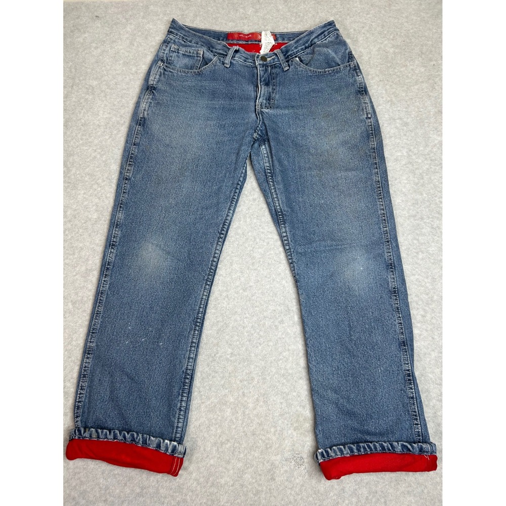 Berne Ladies Denim Jeans‎ Red Lined Cuffed Ankle 10S Womenswear Custom Fit